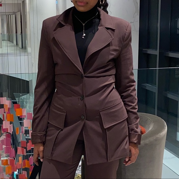 ZARA BROWN FITTED BLAZER *DEADSTOCK* - Picture 3 of 6